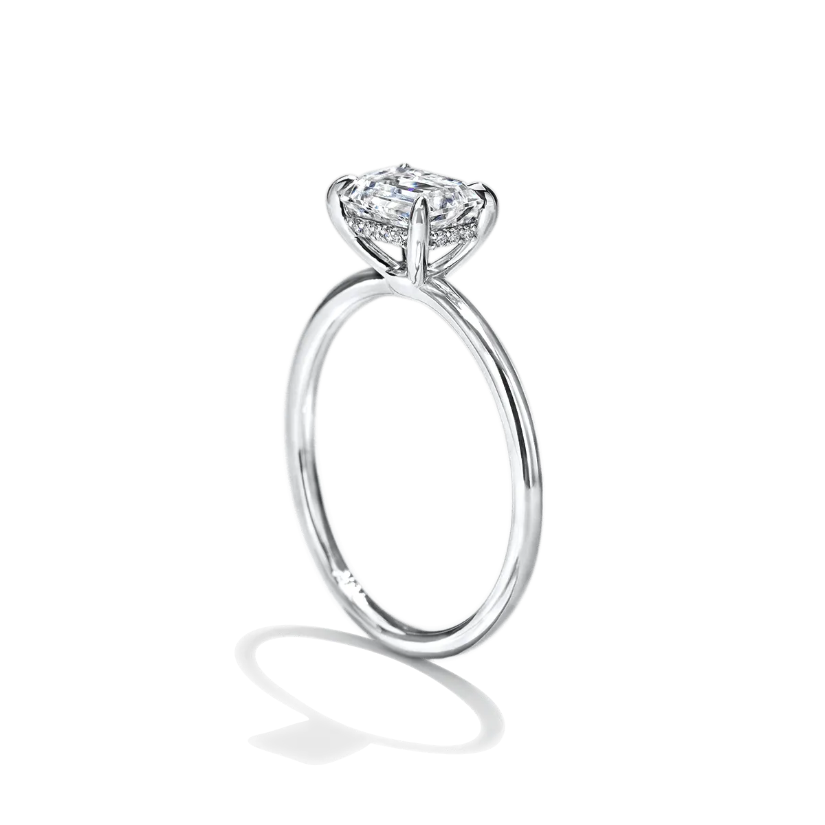 East-West Hidden Halo Engagement Ring