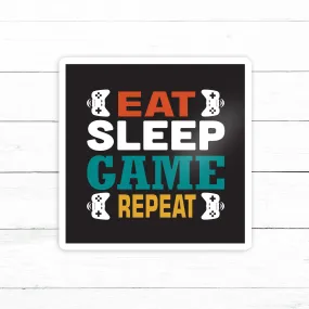Eat Sleep Game Sticker | Waterproof Vinyl Decal | 3in
