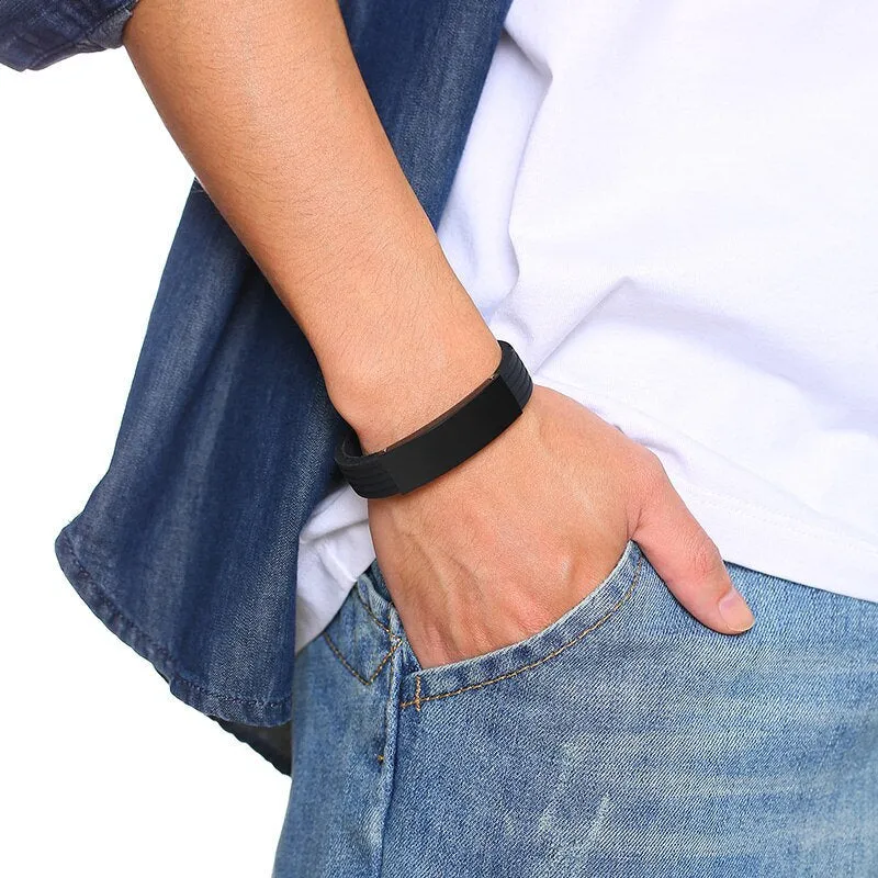Emergency Alert ID Bracelet | Engraved ID Bracelet | Medical Alert Leather Bracelet | Men ID Bracelets | Women Id Bracelet | Kids Bracelets