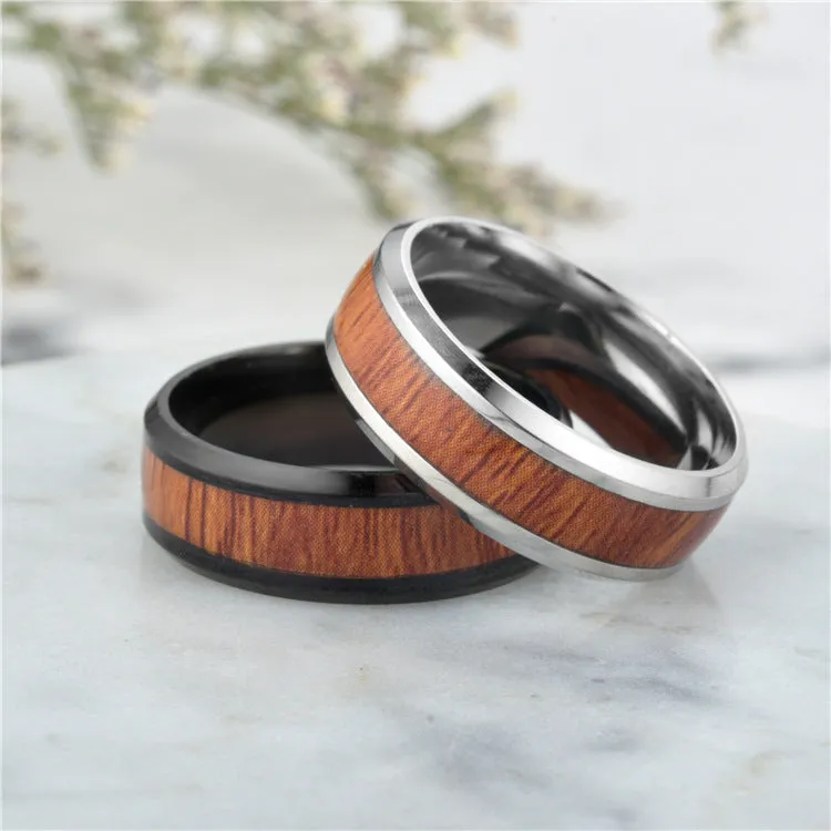 Engravable Wooden Matching Rings for Couples
