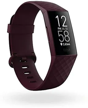 Fitbit Charge 4 Fitness and Activity Tracker with Built-in GPS, Heart Rate, Sleep & Swim Tracking, Rosewood/Rosewood, One Size (S &L Bands Included)