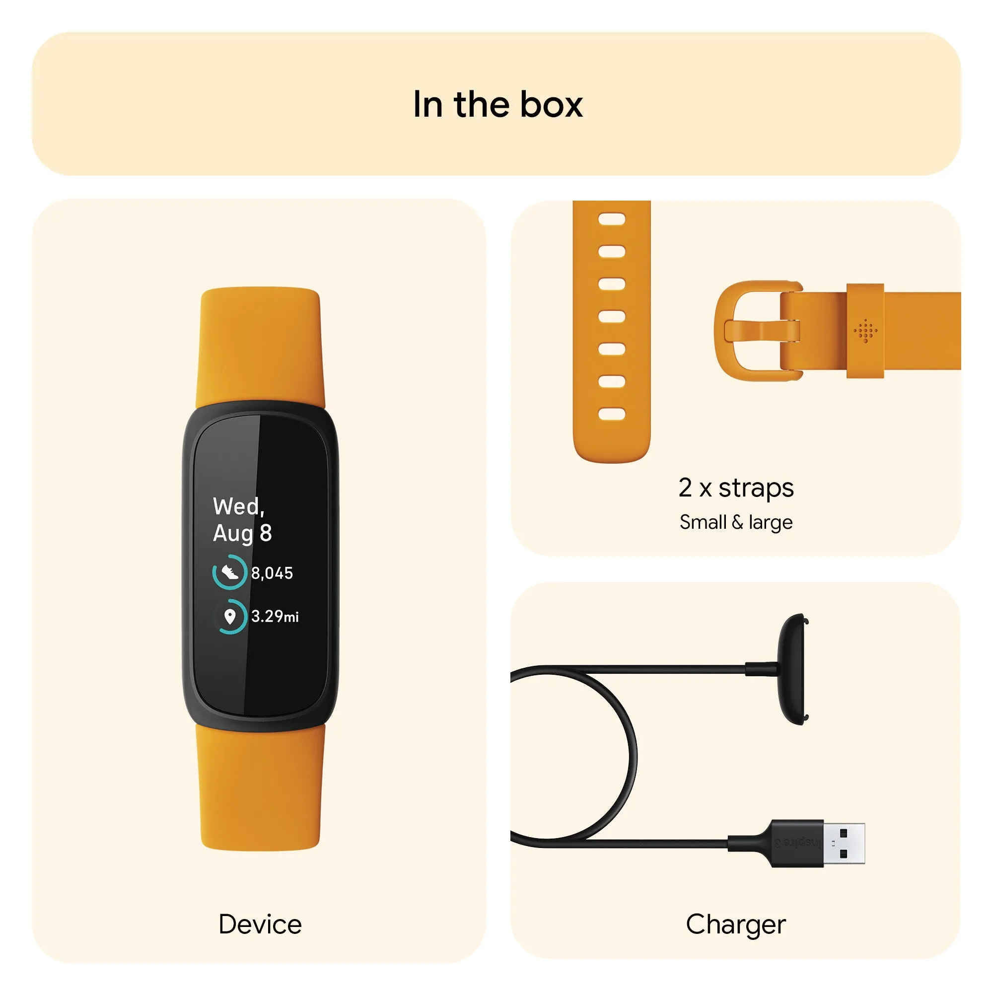 Fitbit Inspire 3 Fitness Tracker - Black/Morning Glow