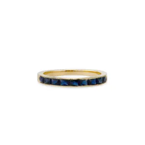 French Cut Sapphire Gem Band