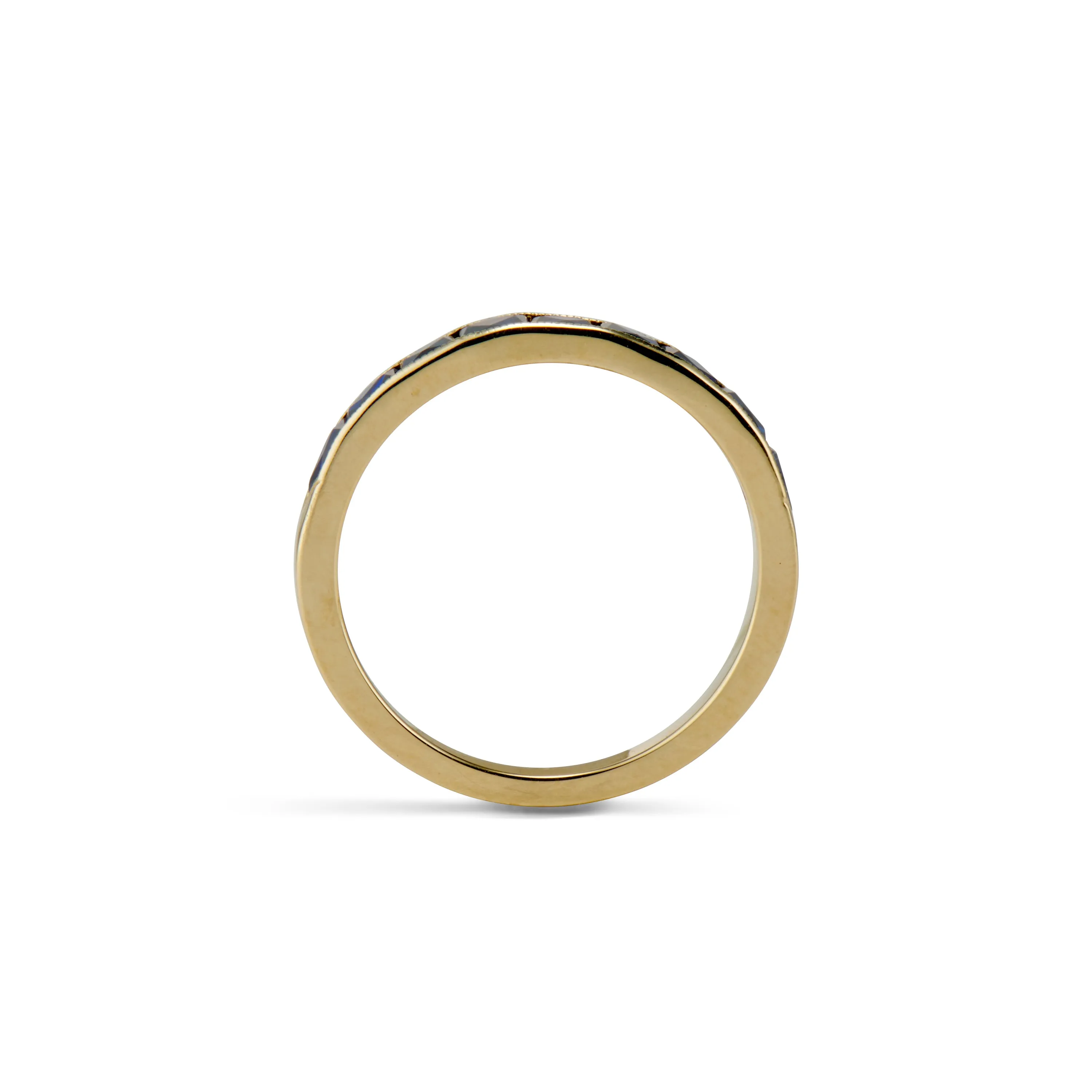French Cut Sapphire Gem Band
