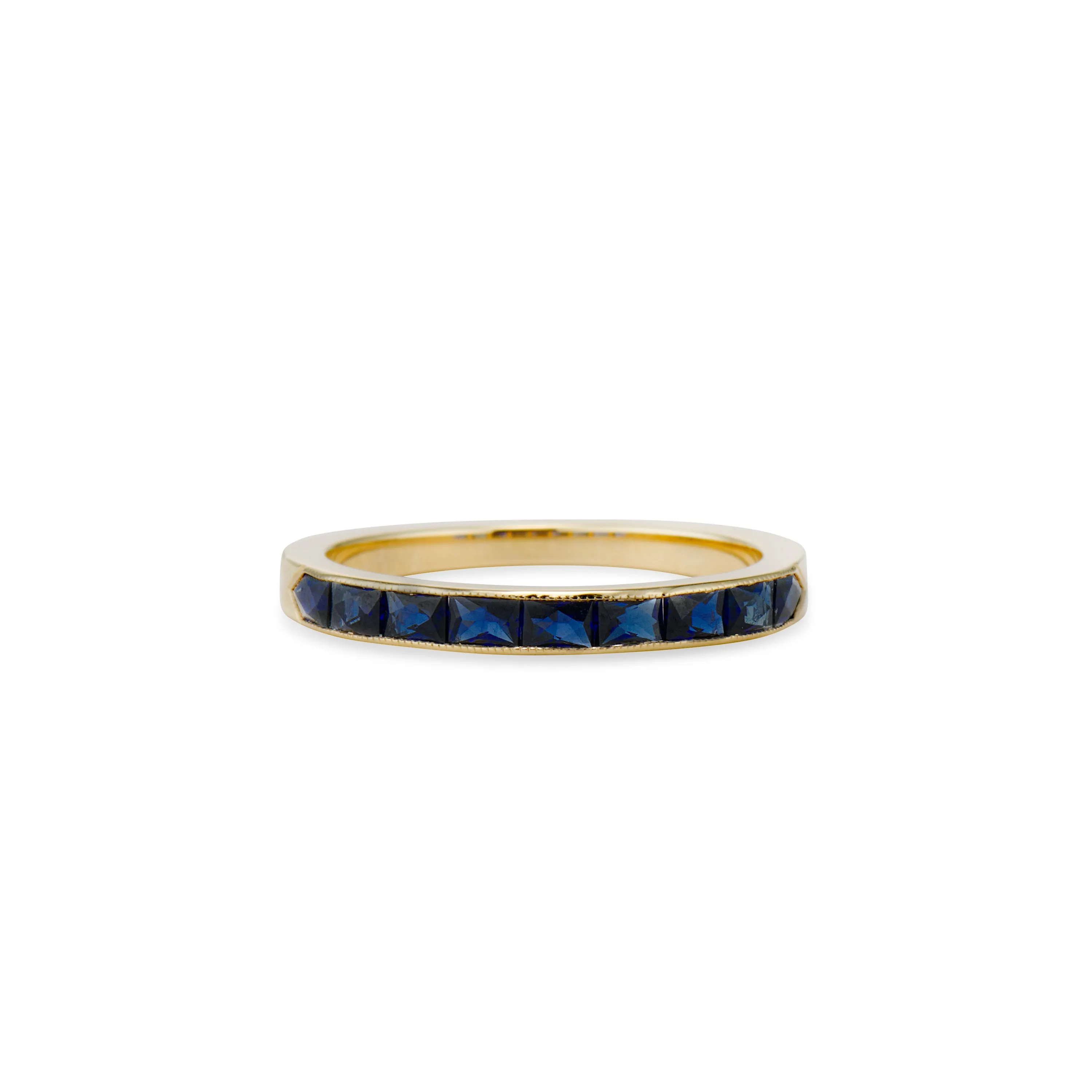 French Cut Sapphire Gem Band