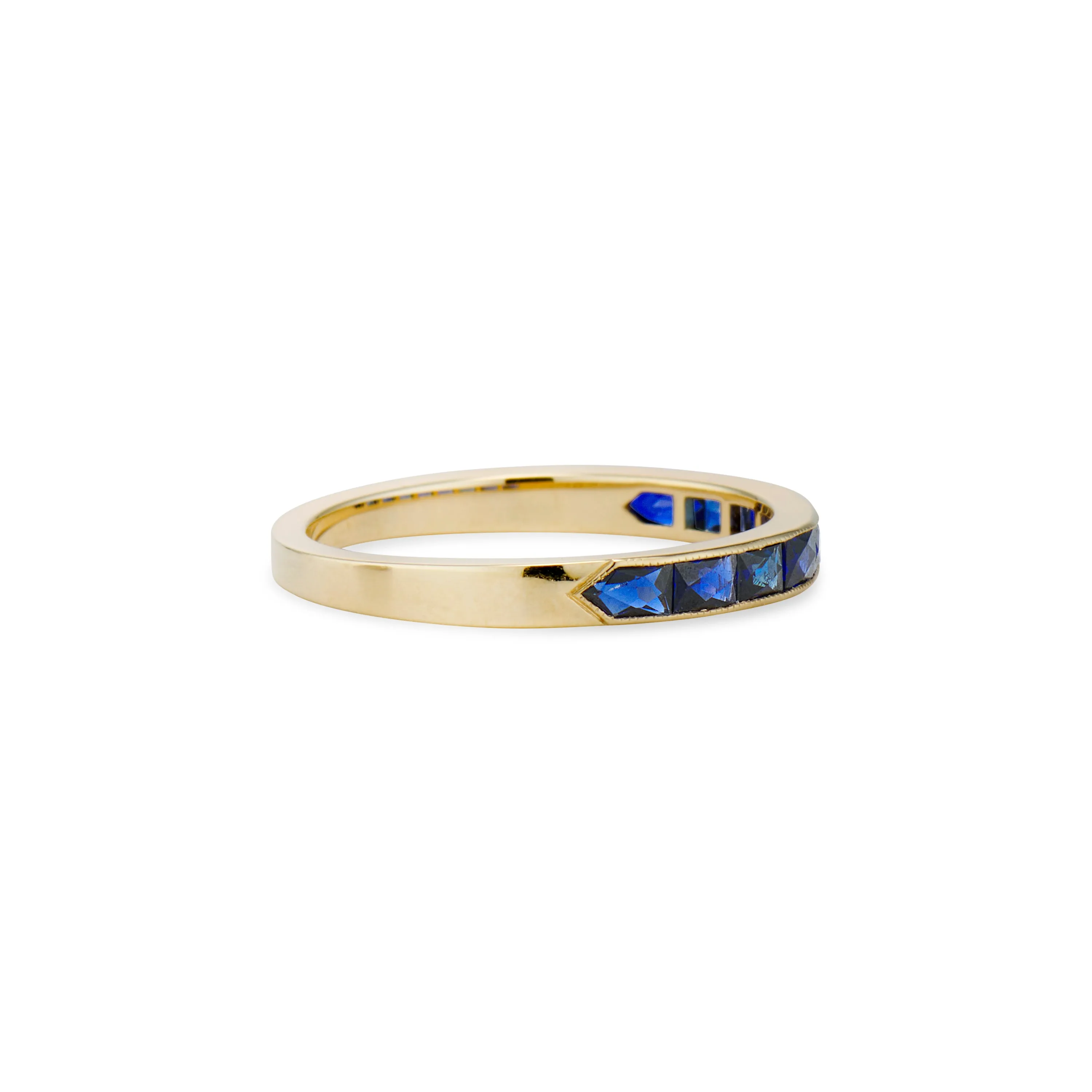 French Cut Sapphire Gem Band