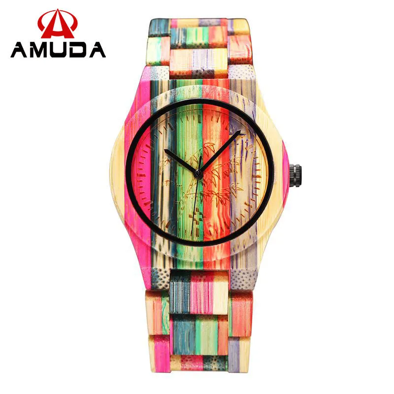 Full Bamboo Watch Women Luxury Brand New Natural Quartz Wooden Bamboo Watch Women Clock Wood Watch With Bamboo Band 2016