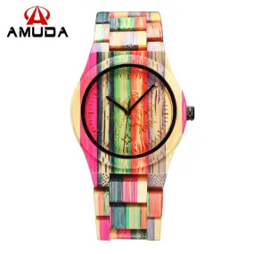 Full Bamboo Watch Women Luxury Brand New Natural Quartz Wooden Bamboo Watch Women Clock Wood Watch With Bamboo Band 2016