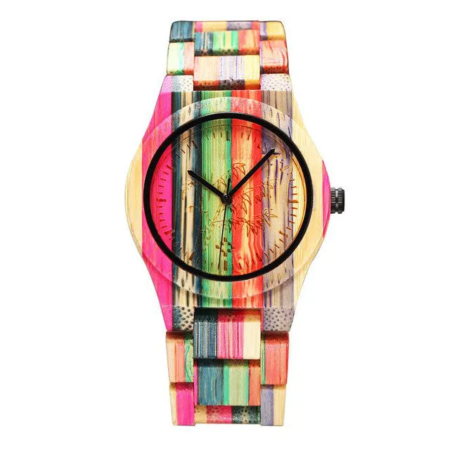 Full Bamboo Watch Women Luxury Brand New Natural Quartz Wooden Bamboo Watch Women Clock Wood Watch With Bamboo Band 2016