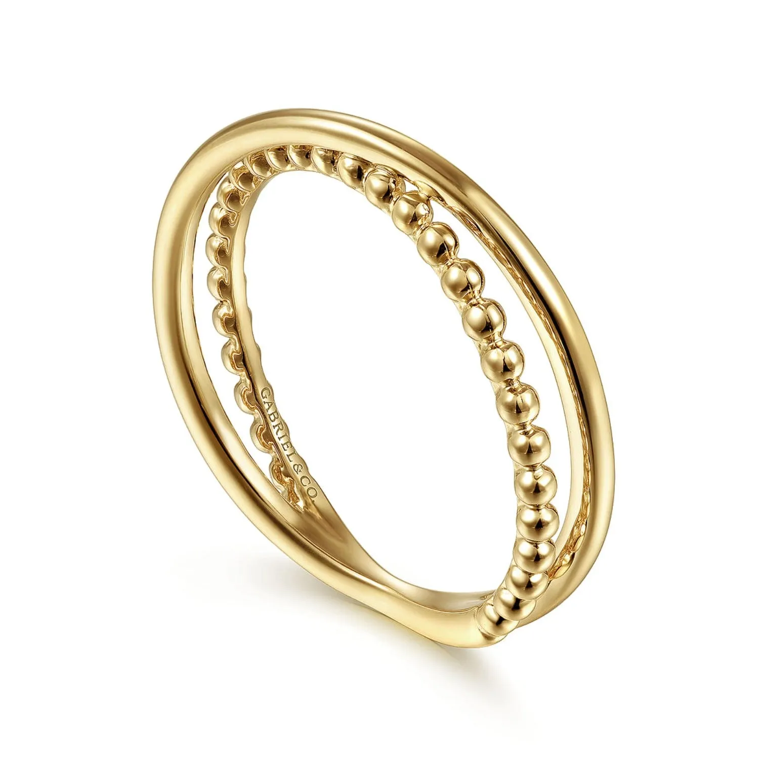 Gabriel & Co. Bujukan Ball Criss Cross Ring