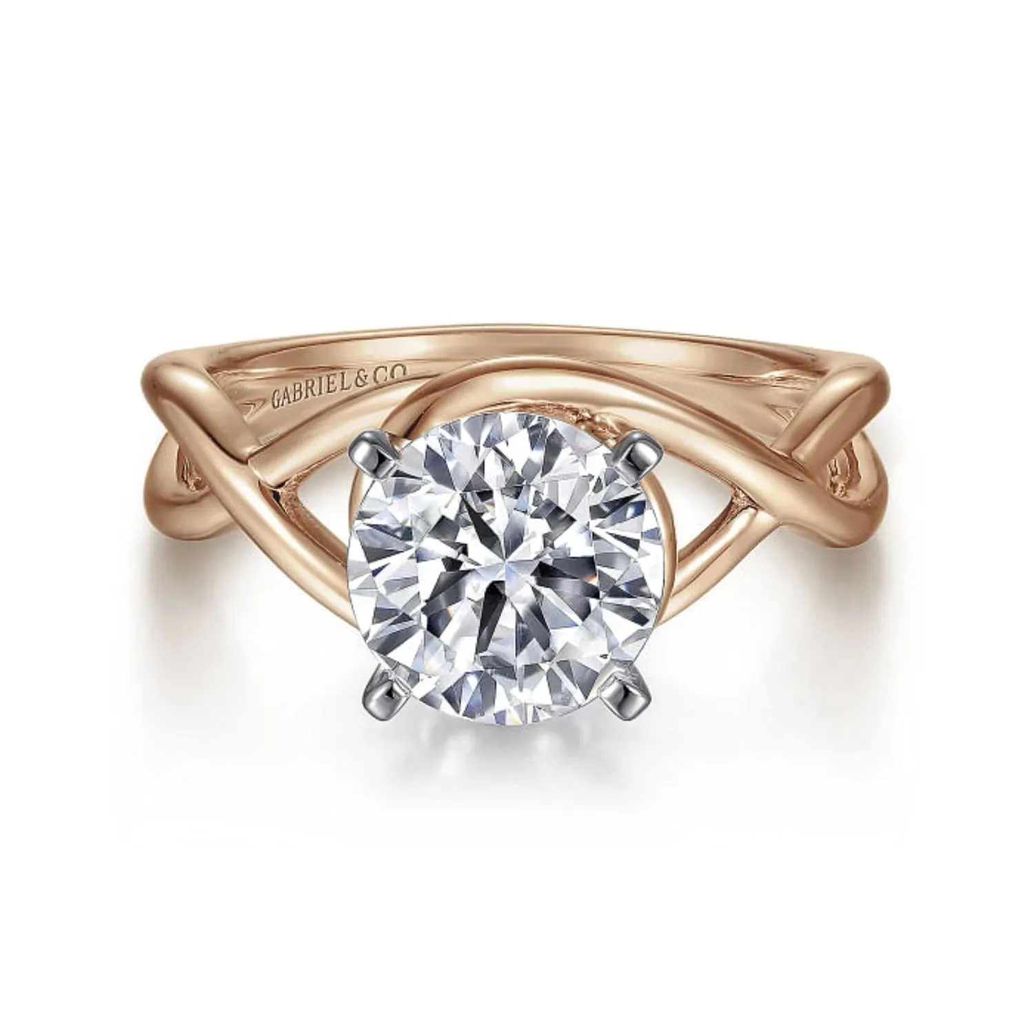 Gabriel & Co. "Celine" Bypass Twist Diamond Engagement Ring
