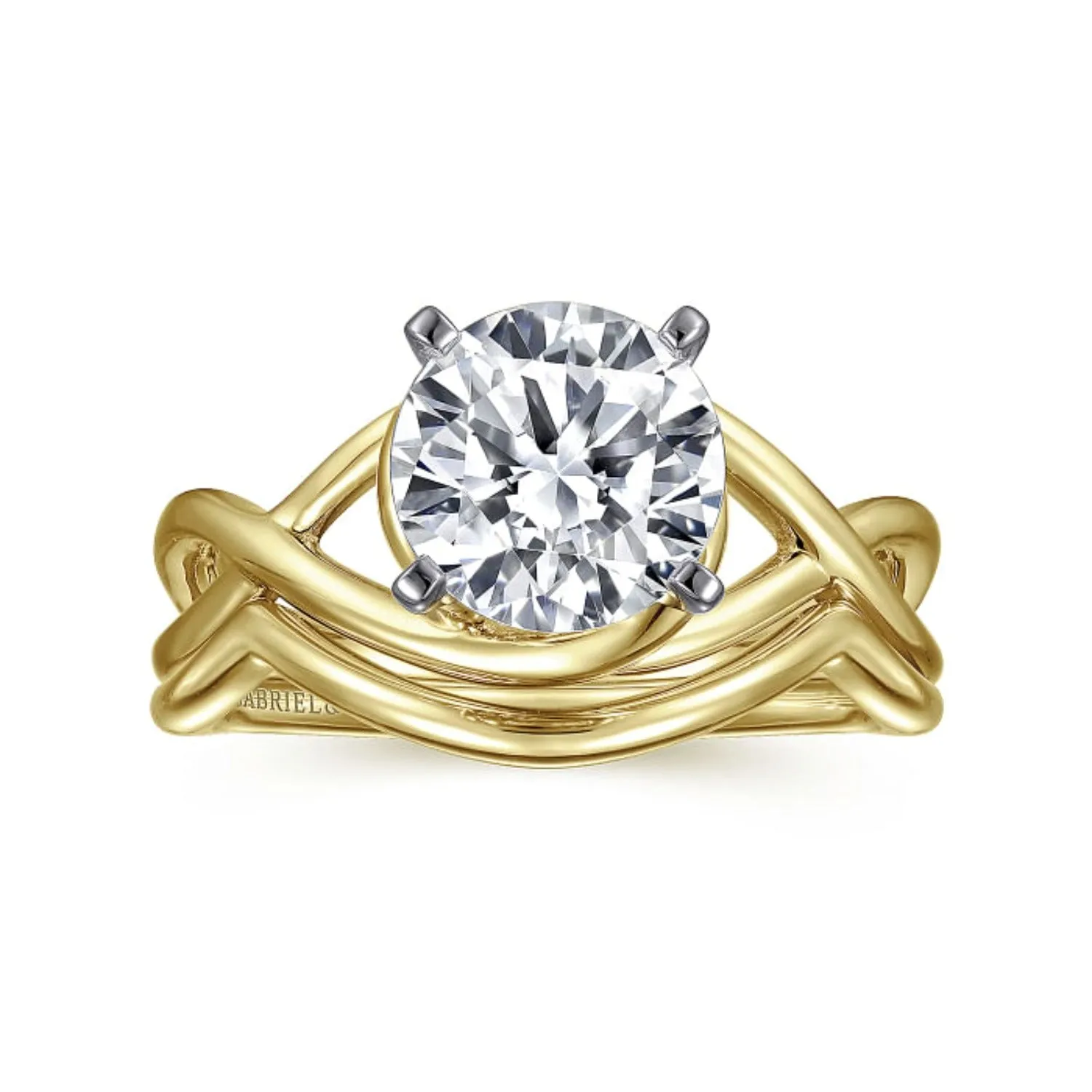 Gabriel & Co. "Celine" Bypass Twist Diamond Engagement Ring