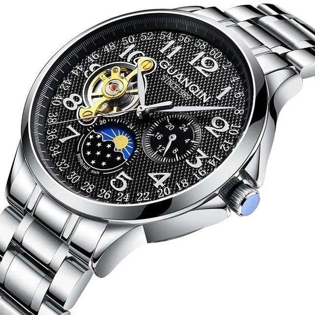 GUANQIN 2019 men's watches top brand luxury business Automatic clock Tourbillon waterproof Mechanical watch relogio masculino