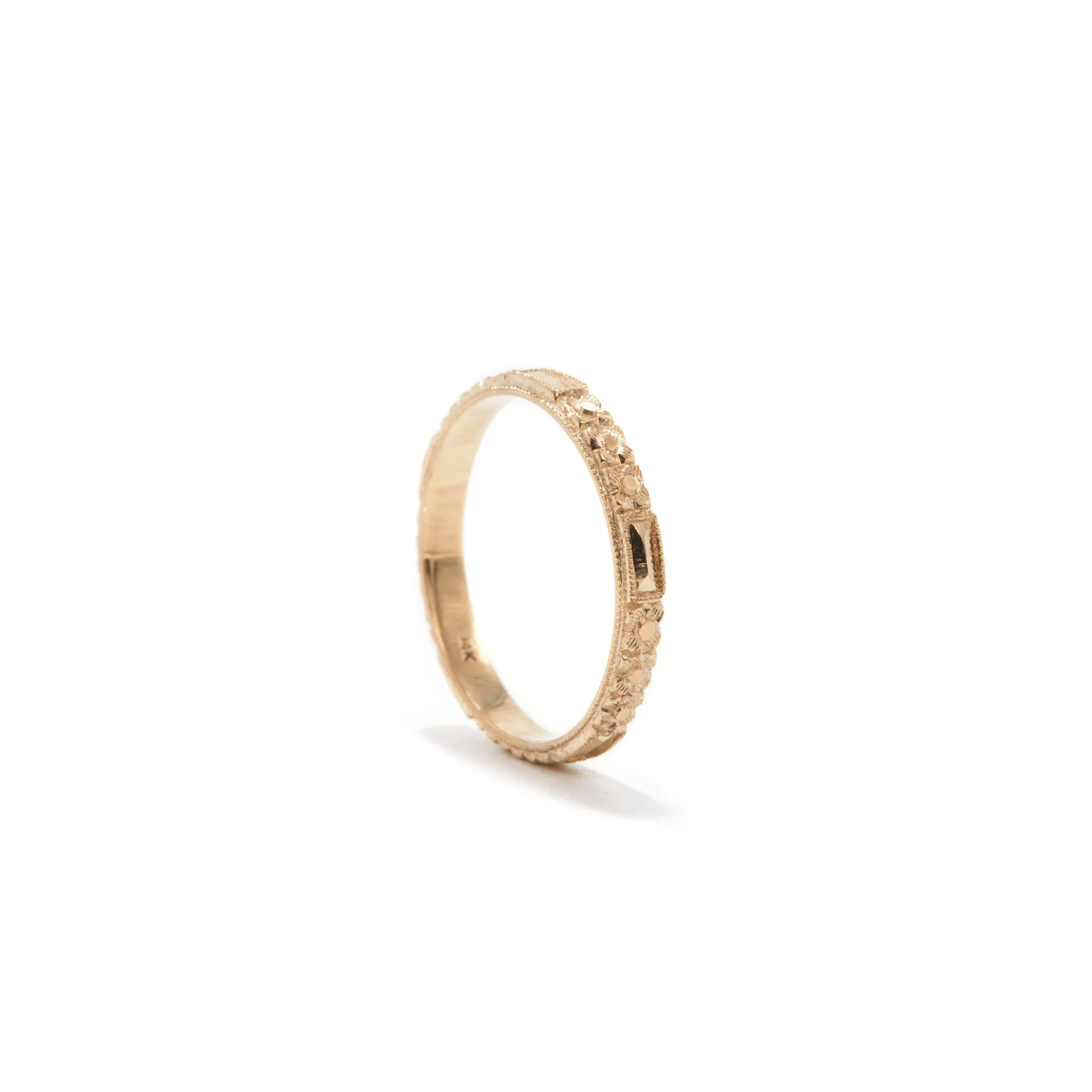 Hand Engraved Floral Band