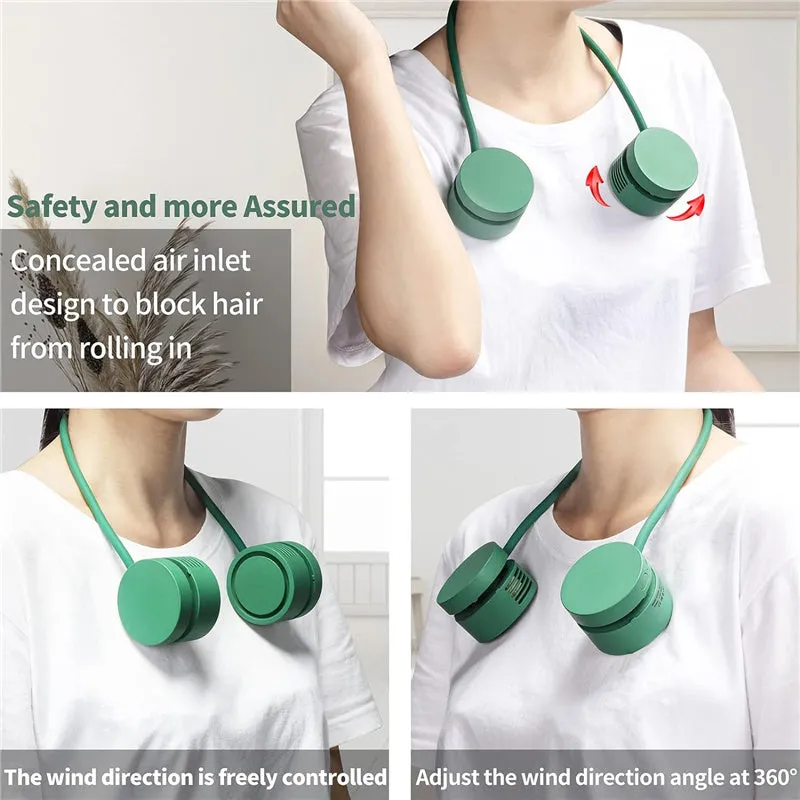 Hands Free Wearable Bladeless Neck Fans with 3 Speeds