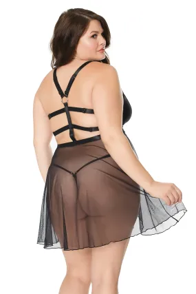 Hard to Hold On To Strappy Back Babydoll