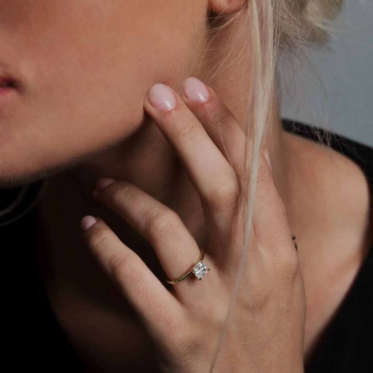 Hidden Halo Engagement Ring