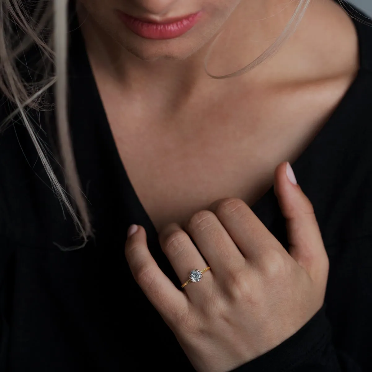 Hidden Halo Engagement Ring