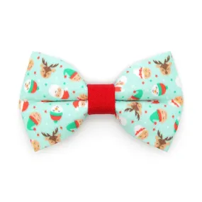 Holiday Cat Bow Tie - "Dear Santa" - Mint Christmas Santa Bow Tie for Cat / Elf, Elves, Reindeer, Snowman / Cat   Small Dog Bowtie