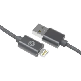 iEssentials IEN-BC10L-GRY Charge & Sync Braided Lightning to USB Cable, 10ft (Gray)