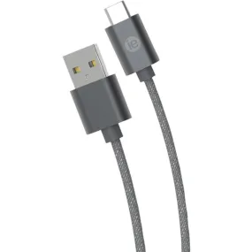 iEssentials IEN-BC6C-GRY Charge & Sync Braided USB-C to USB-A Cable, 6ft (Gray)