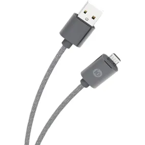 iEssentials IEN-BC6M-GRY Charge & Sync Braided Micro USB to USB Cable, 6ft (Gray)