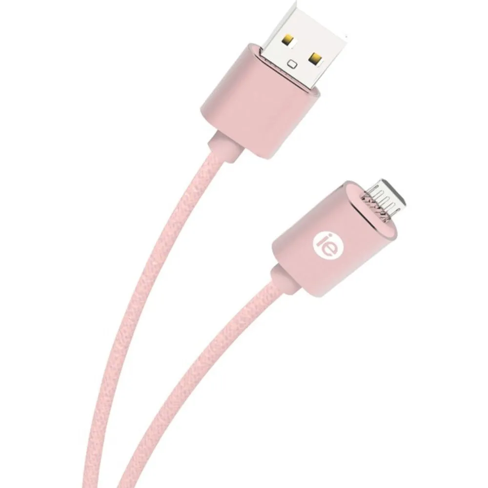 iEssentials IEN-BC6M-RGLD Charge & Sync Braided Micro USB to USB Cable, 6ft (Rose Gold)