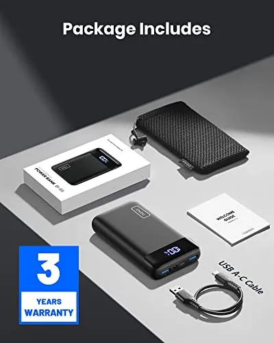 INIU Portable Charger, 22.5W 20000mAh USB C in & Out Power Bank Fast Charging, PD 3.0 QC 4.0 LED Display Phone Battery Pack Compatible with iPhone 14 13 12 Pro Samsung S21 Google LG iPad Tablet, etc.