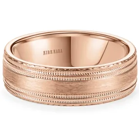 Kirk Kara "Artin" Satin Finish Engraved Wedding Band