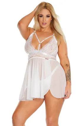 Lean Into Lust Strappy Babydoll in White