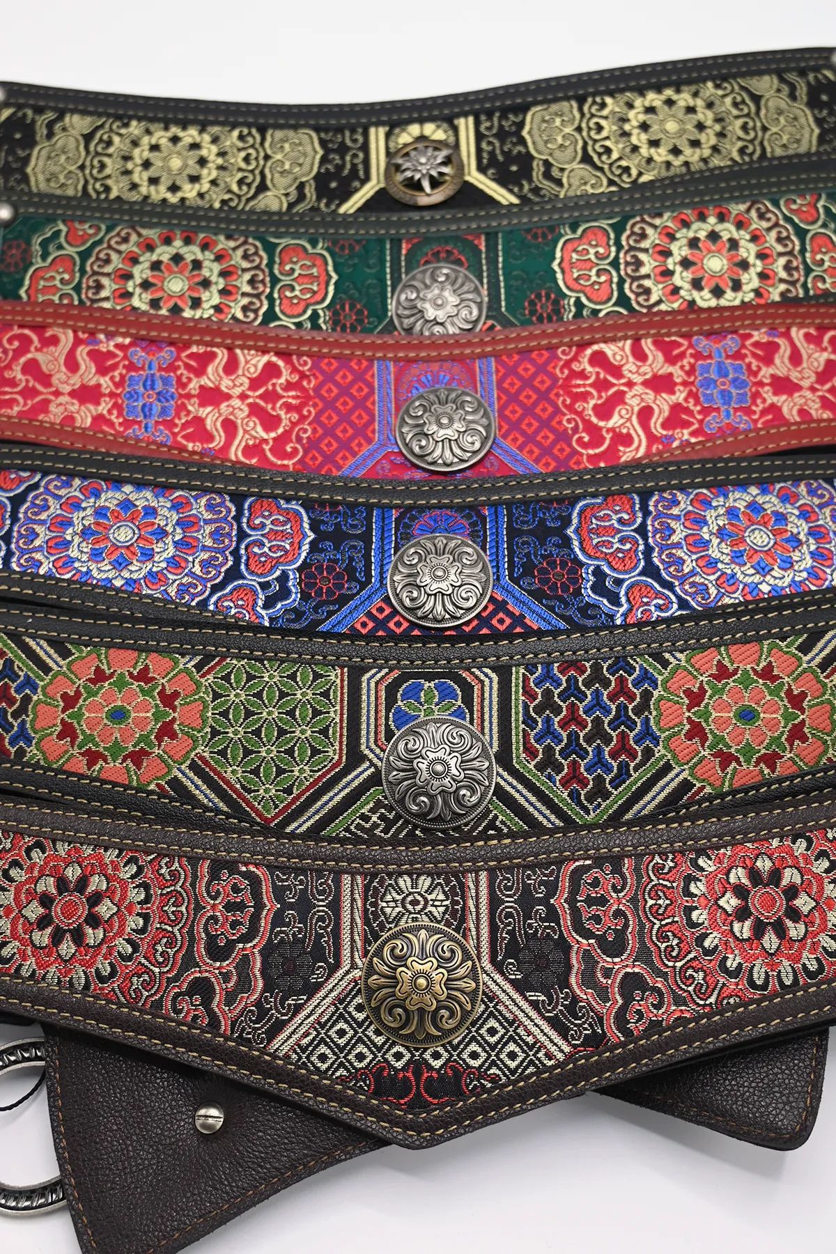 Leather Belt with Silk Details
