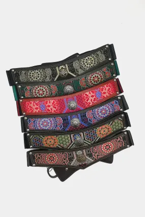 Leather Belt with Silk Details