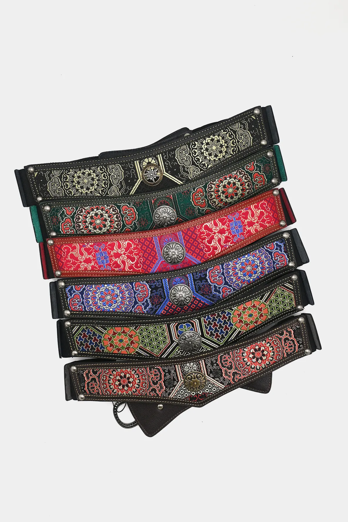 Leather Belt with Silk Details