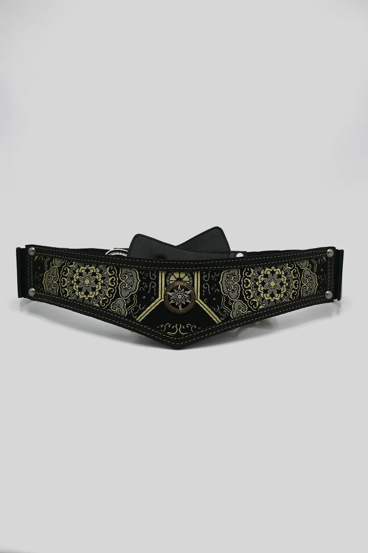 Leather Belt with Silk Details