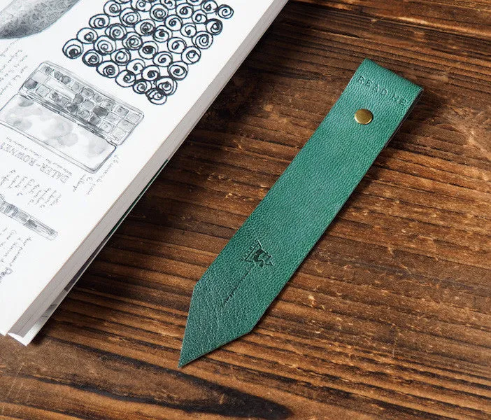 Leather Bookmarks x 2 pcs #Dark Green