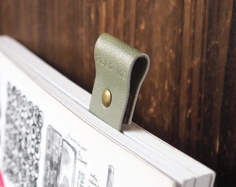 Leather Bookmarks x 2 pcs #Green