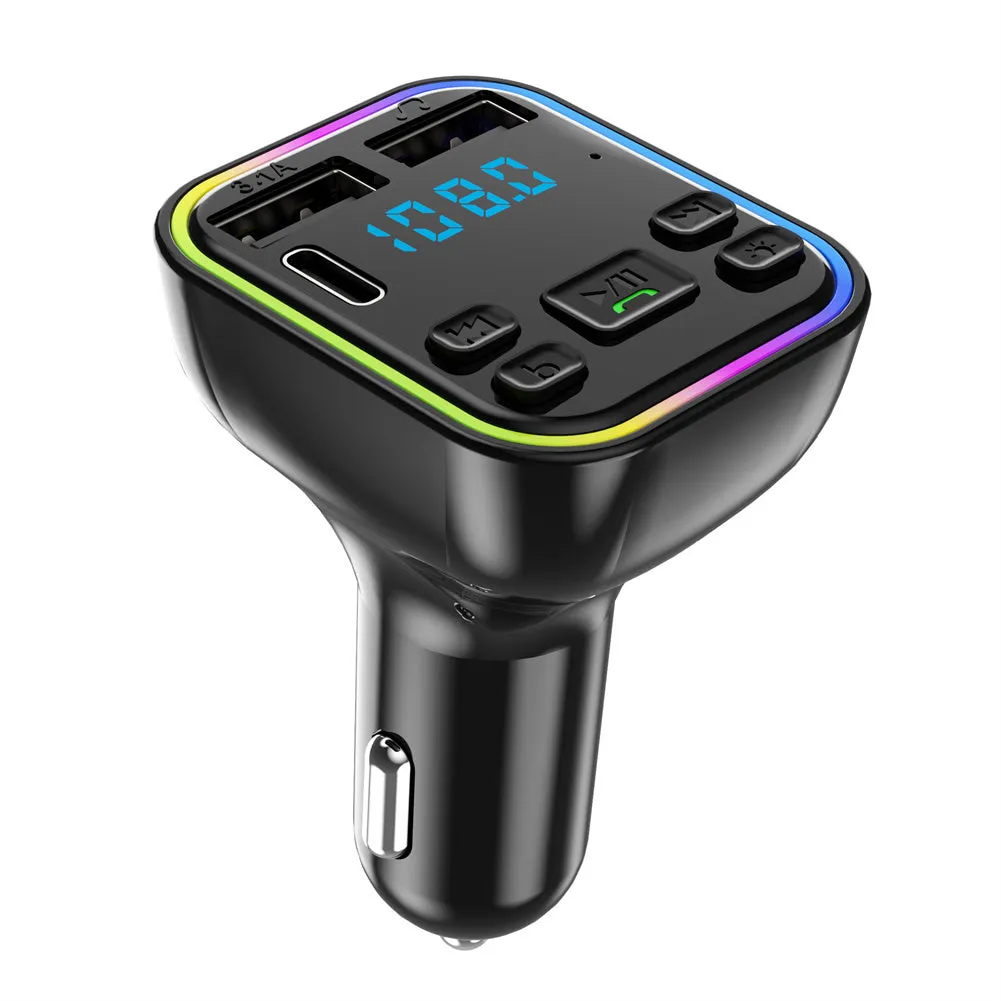 Led Backlight Bluetooth Fm Transmitter Dual Usb Type C Fast