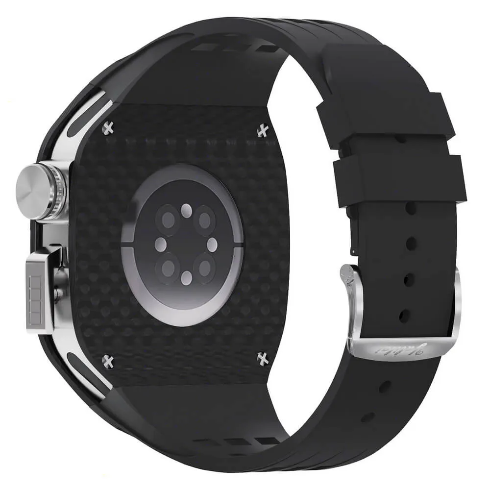 Luxury Apple Watch Case Carbon Fiber for 44mm/45mm of Series 6/7/8/SE - Plaid Bezel