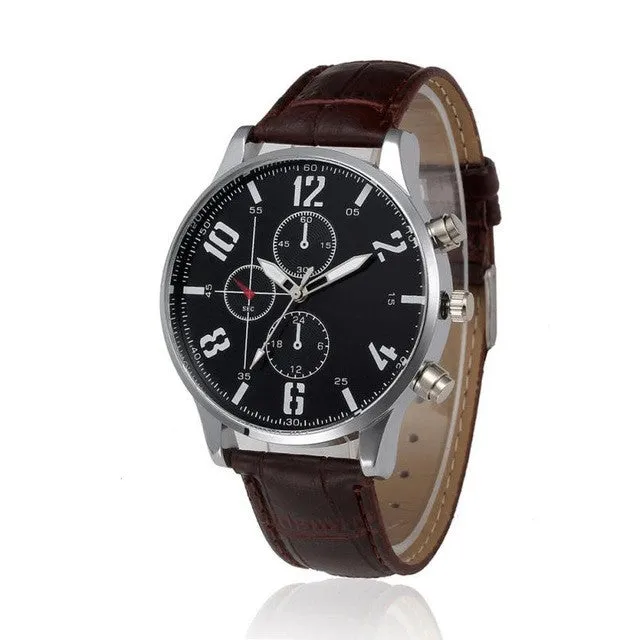 Luxury Brand  Casual Leather  Men's Watches