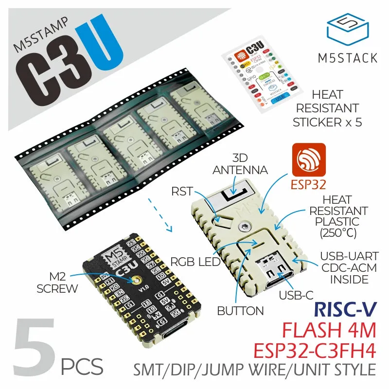 M5Stamp C3U (5pcs)