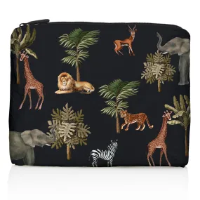 Medium Zipper Pack in Black with African Jungle Scene