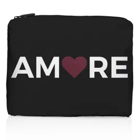 Medium Zipper Pack in Black with "Amore"