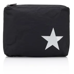 Medium Zipper Pack in Black with Silver Star
