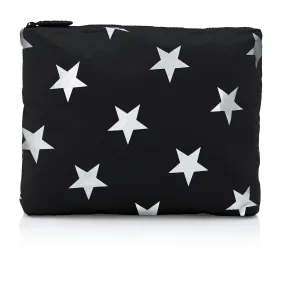 Medium Zipper Pack in Black with Silver Stars
