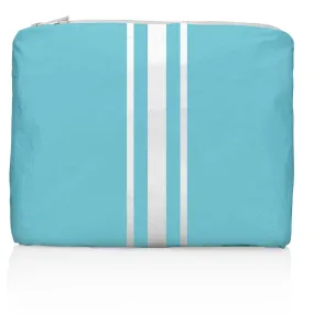 Medium Zipper Pack in Capri Sea Blue with White Stripes