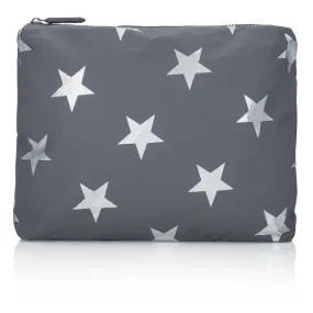 Medium Zipper Pack in Cool Gray with Multi Silver Stars