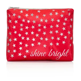 Medium Zipper Pack in Crimson Red with "Shine Bright"