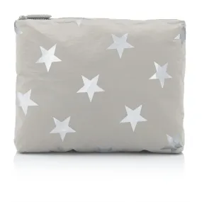 Medium Zipper Pack in Earth Gray with Silver Stars