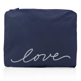 Medium Zipper Pack in Nautical Rope Love in Matte Navy and White