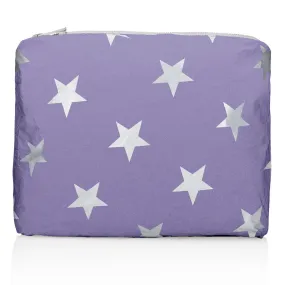 Medium Zipper Pack in Shimmer Purple with Multi Stars